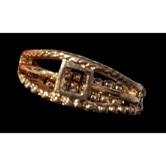 Paparazzi A Square Deal Gold Tone Stretch Ring Size 8 - Picture 6 of 14